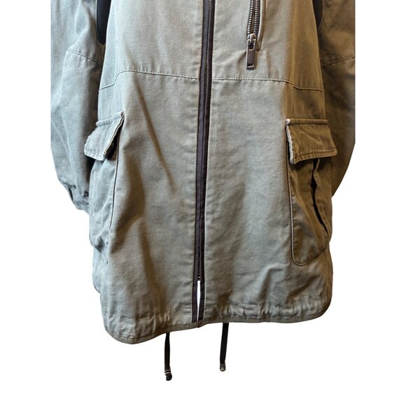 2/$30 Zara XS Two-Tone Olive Green & Black Zip-Up Jacket - Picture 12 of 16